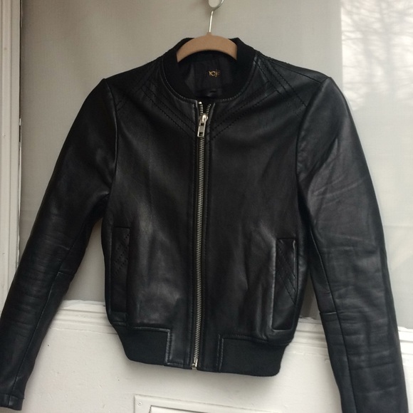 Maje leather bomber jacket Clearance